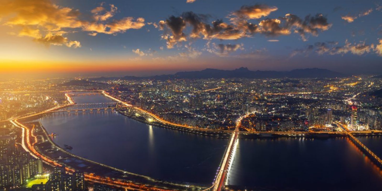 Top View of Seoul City Skyline,South Korea