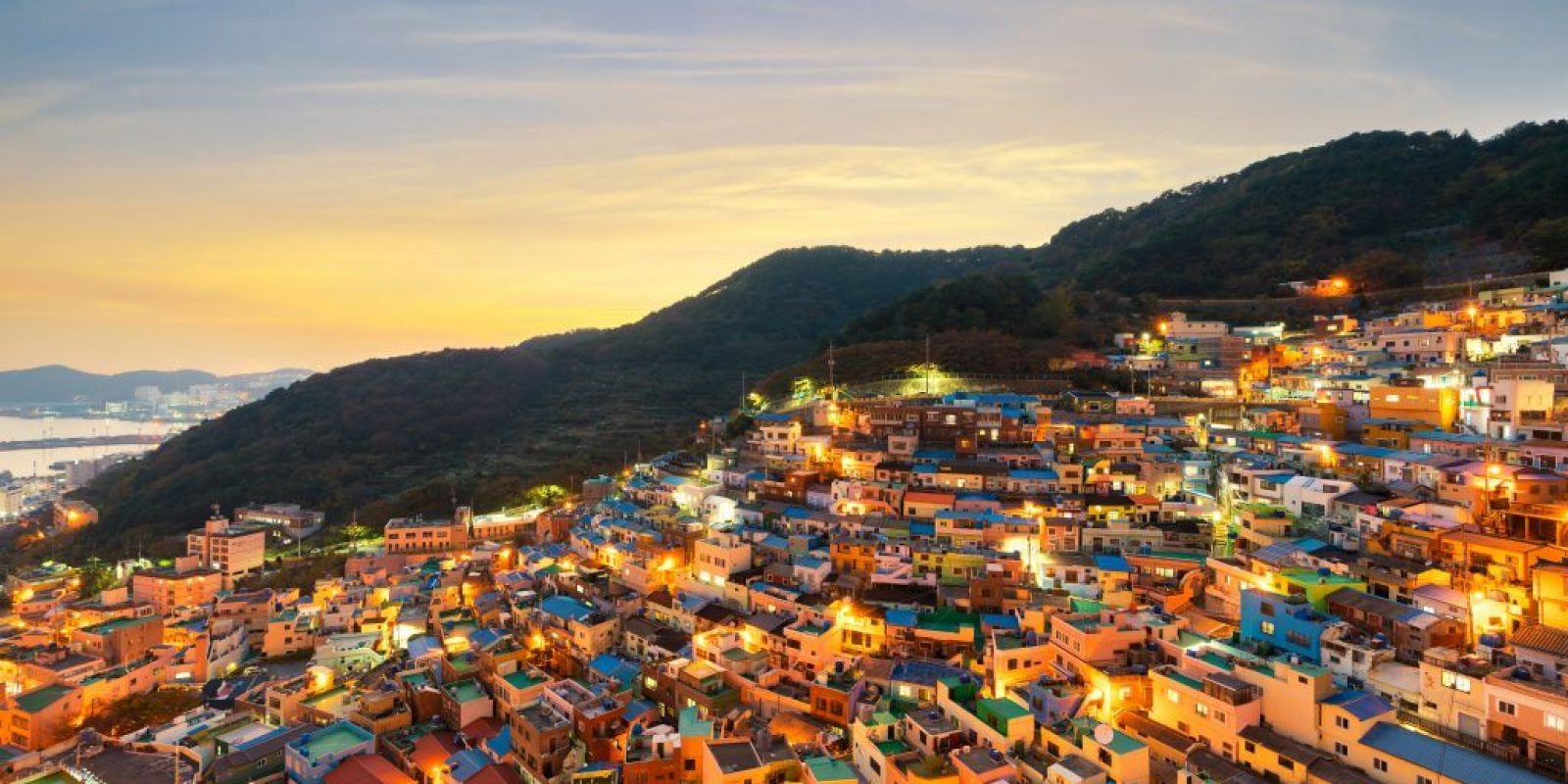 Panorama view of Gamcheon Culture Village located in Busan city