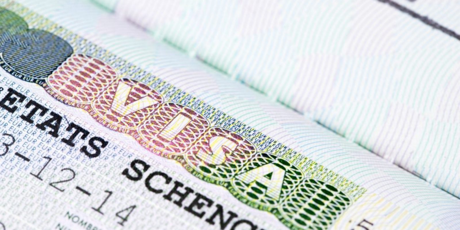 Close up of schengen visa