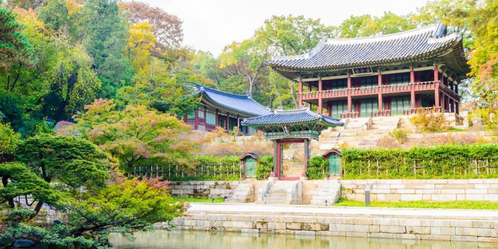 Architecture in Changdeokgung Palace in Seoul City at Korea