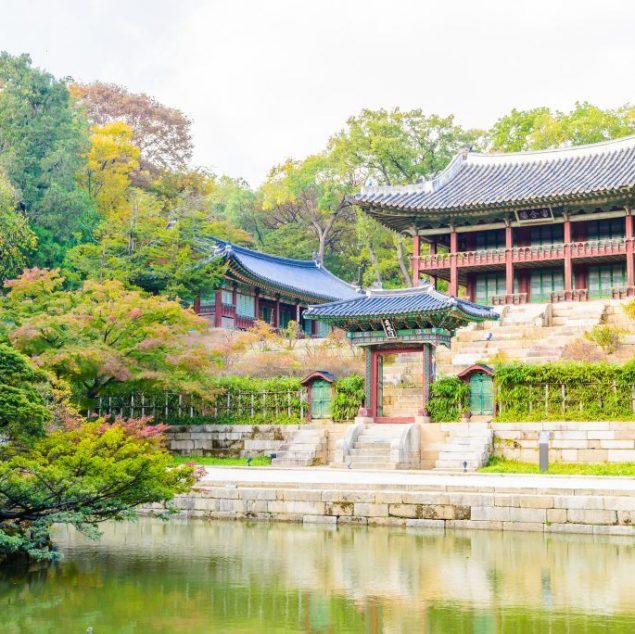 Architecture in Changdeokgung Palace in Seoul City at Korea