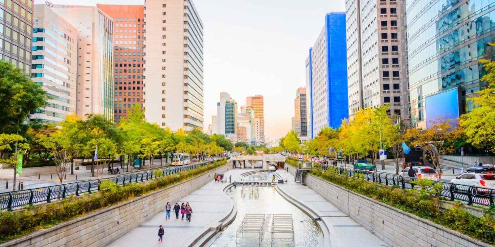 Cheonggyecheon Stream in Seoul City