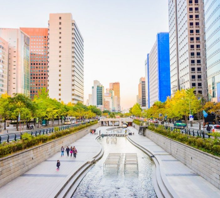 Cheonggyecheon Stream in Seoul City